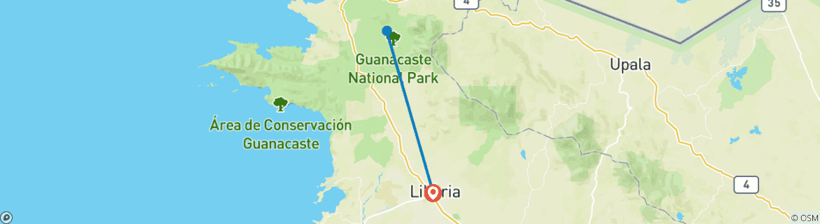 Image d'une carte montrant l'itinéraire du circuit