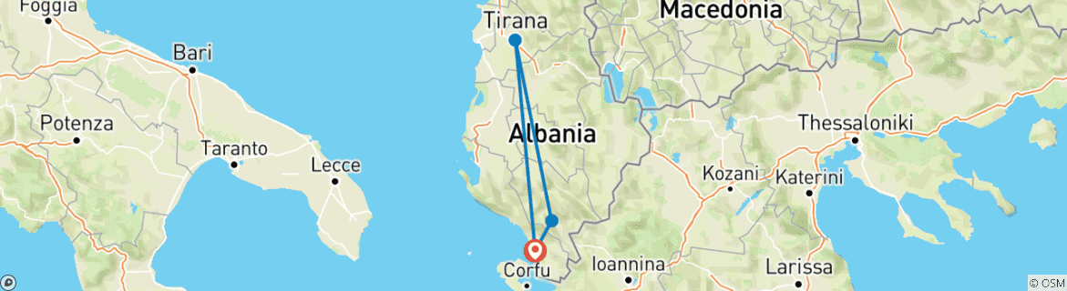 Image d'une carte montrant l'itinéraire du circuit