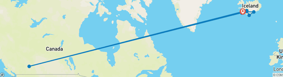 Image d'une carte montrant l'itinéraire du circuit
