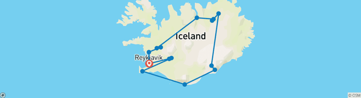 Image d'une carte montrant l'itinéraire du circuit