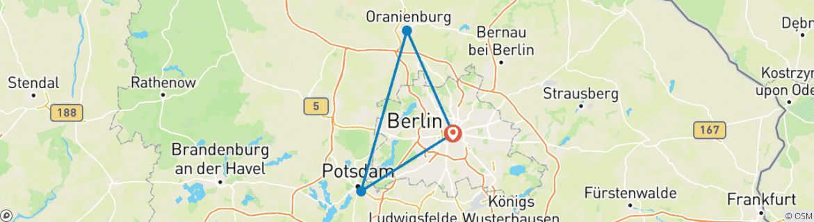 Karte mit der Reiseroute