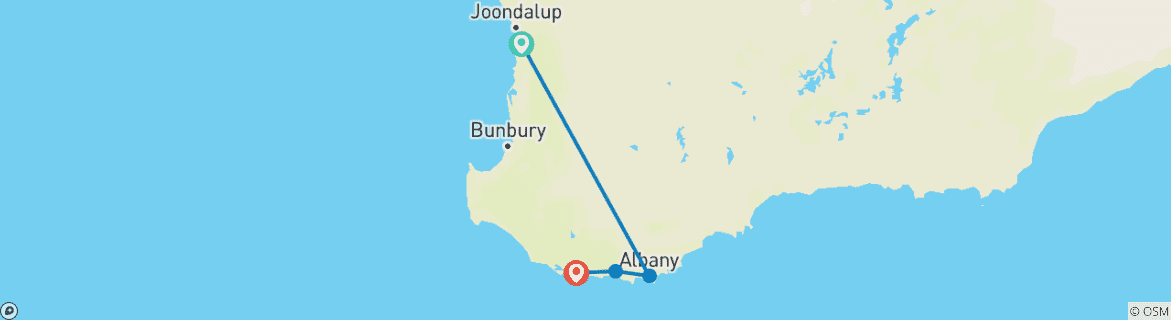 Image d'une carte montrant l'itinéraire du circuit