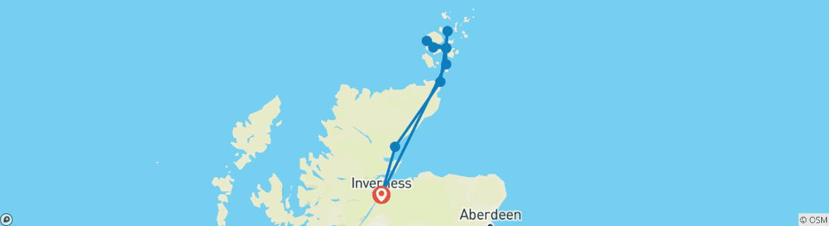 Image d'une carte montrant l'itinéraire du circuit