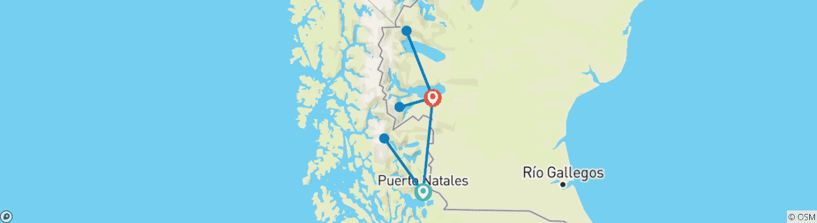 Image d'une carte montrant l'itinéraire du circuit