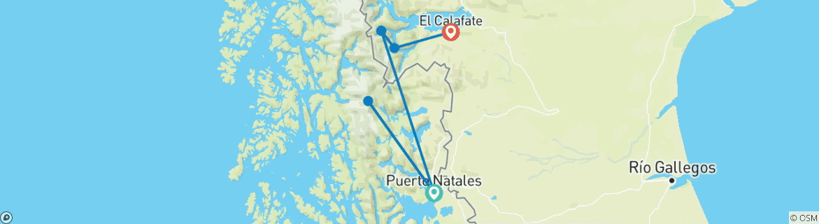 Image d'une carte montrant l'itinéraire du circuit