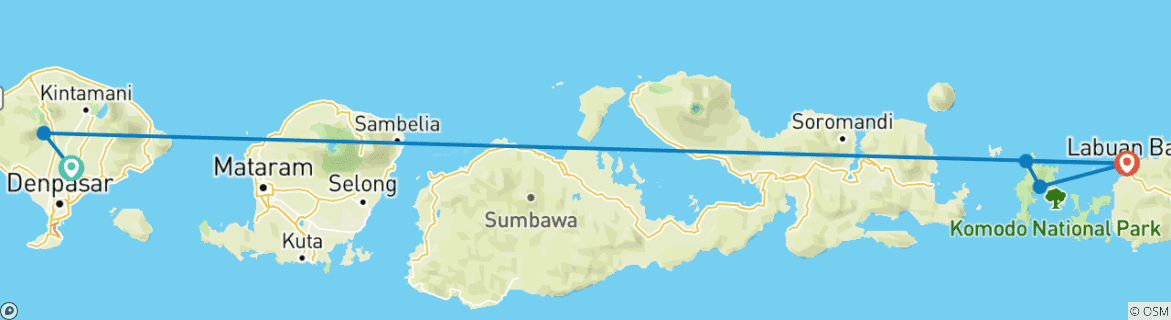 Image d'une carte montrant l'itinéraire du circuit