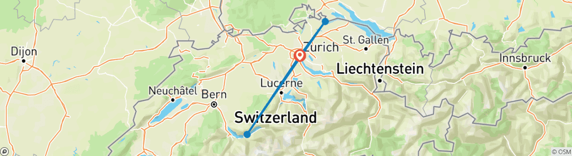 Image d'une carte montrant l'itinéraire du circuit