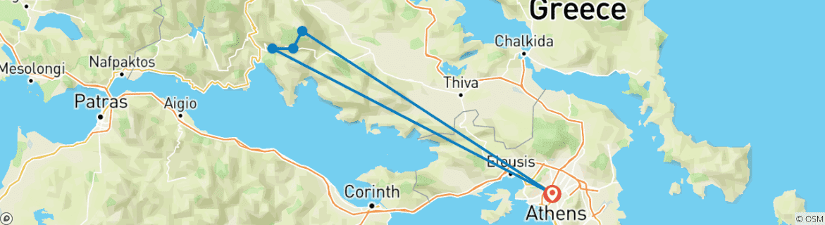 Image d'une carte montrant l'itinéraire du circuit