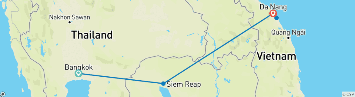 Foto van een kaart met de route van de rondreis