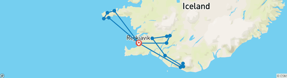 Image d'une carte montrant l'itinéraire du circuit