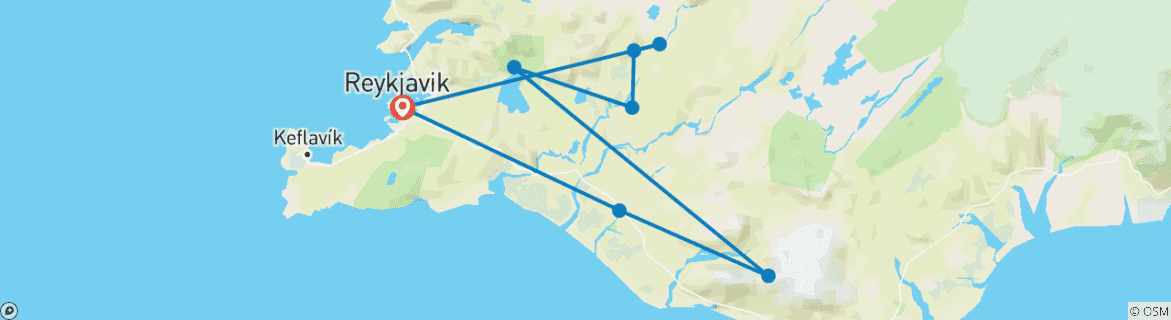 Image d'une carte montrant l'itinéraire du circuit