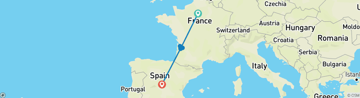 Image d'une carte montrant l'itinéraire du circuit