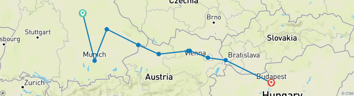 Image d'une carte montrant l'itinéraire du circuit