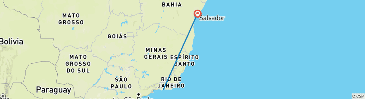 Image d'une carte montrant l'itinéraire du circuit
