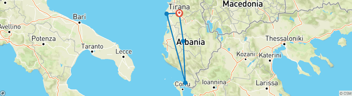 Image d'une carte montrant l'itinéraire du circuit