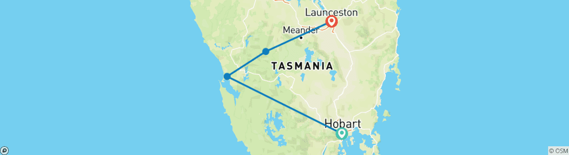 Image d'une carte montrant l'itinéraire du circuit