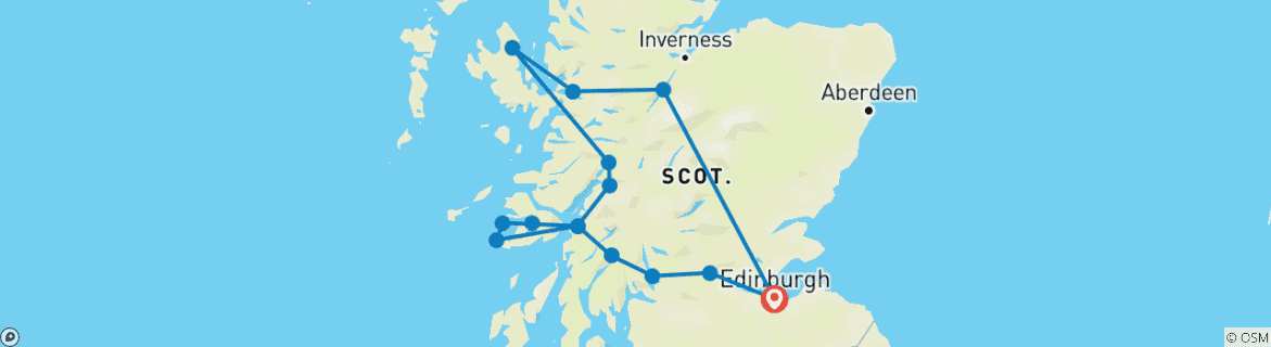 Image d'une carte montrant l'itinéraire du circuit