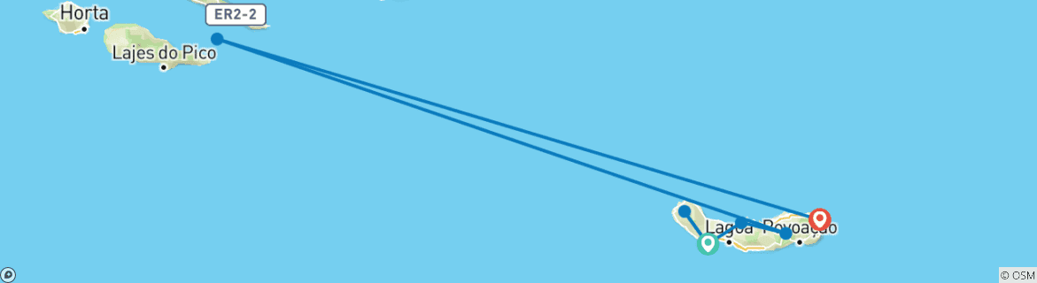 Image d'une carte montrant l'itinéraire du circuit