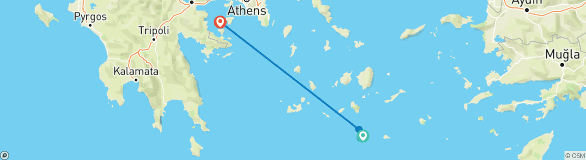 Image d'une carte montrant l'itinéraire du circuit
