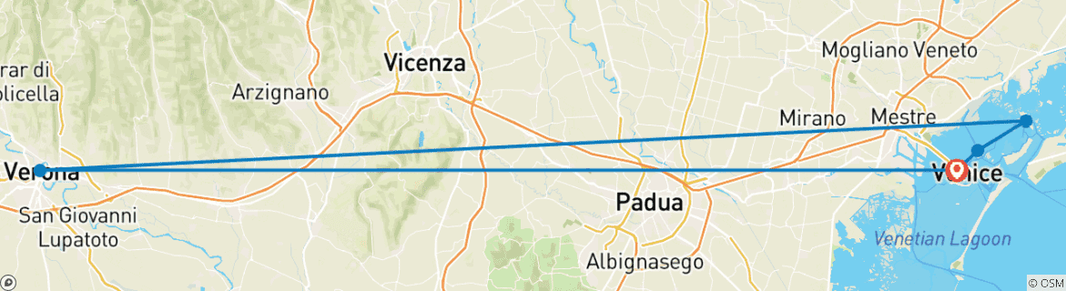 Image d'une carte montrant l'itinéraire du circuit