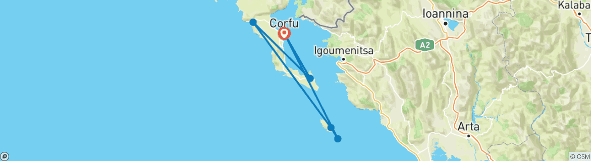 Karte mit der Reiseroute