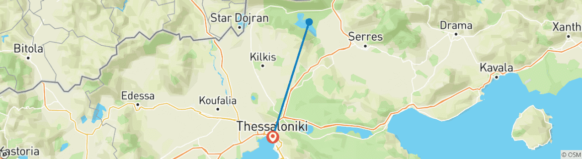 Image d'une carte montrant l'itinéraire du circuit
