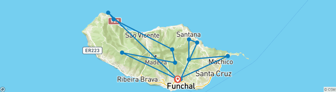 Image d'une carte montrant l'itinéraire du circuit
