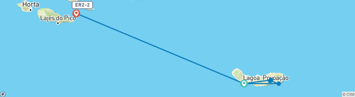 Image d'une carte montrant l'itinéraire du circuit