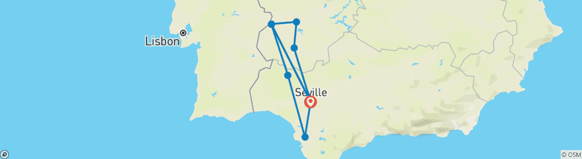 Image d'une carte montrant l'itinéraire du circuit