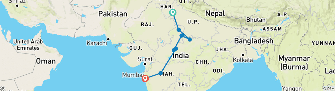 Imagen de un mapa que muestra la ruta del circuito
