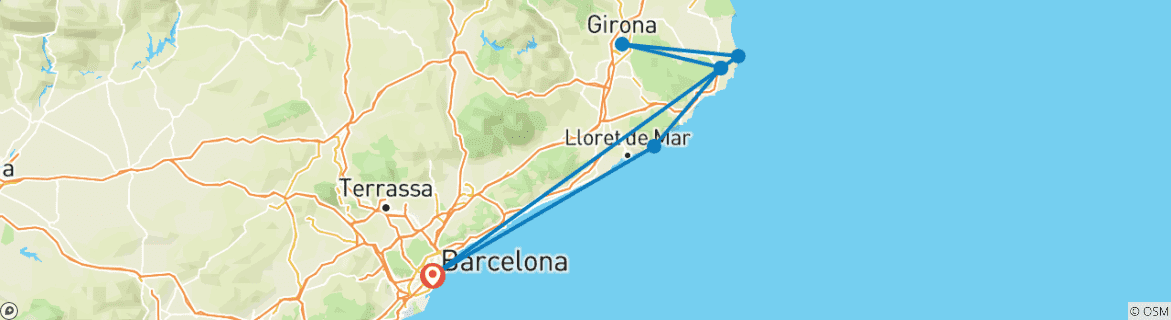 Image d'une carte montrant l'itinéraire du circuit