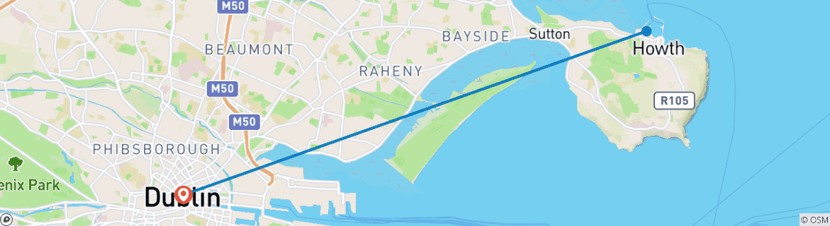 Image d'une carte montrant l'itinéraire du circuit