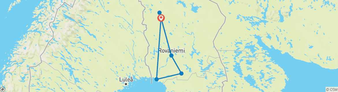 Karte mit der Reiseroute