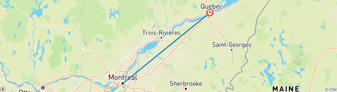 Image d'une carte montrant l'itinéraire du circuit