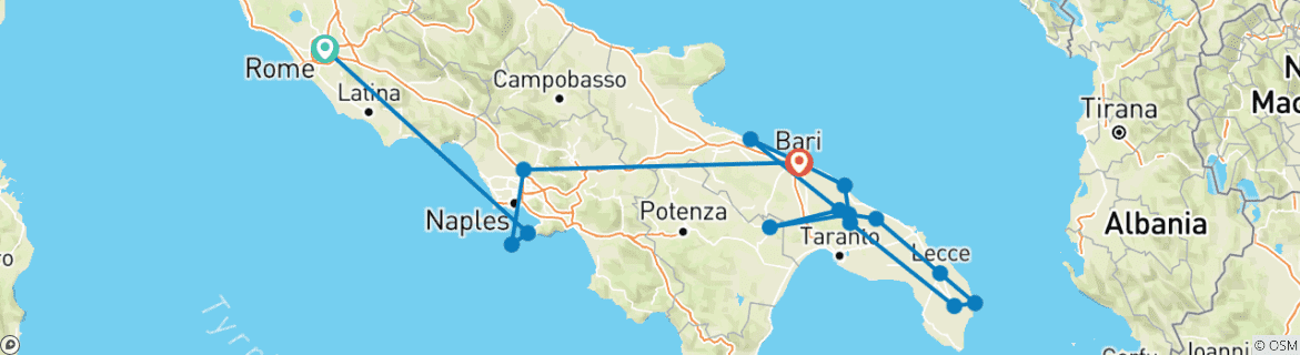 Image d'une carte montrant l'itinéraire du circuit
