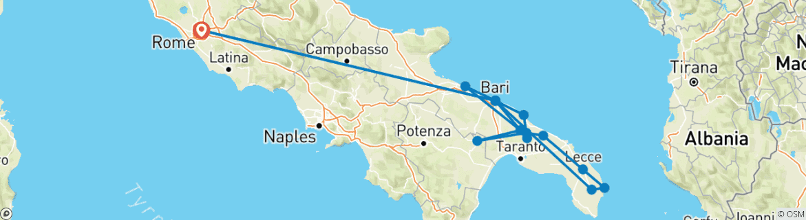 Image d'une carte montrant l'itinéraire du circuit