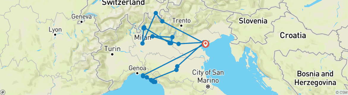 Imagen de un mapa que muestra la ruta del circuito