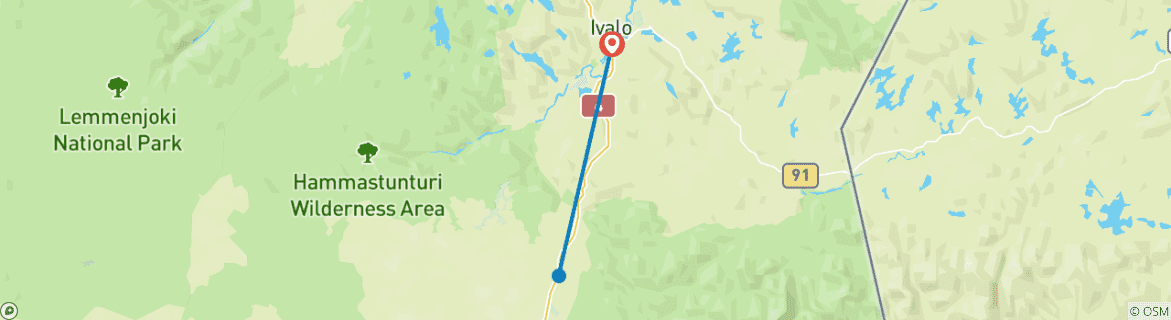 Image d'une carte montrant l'itinéraire du circuit