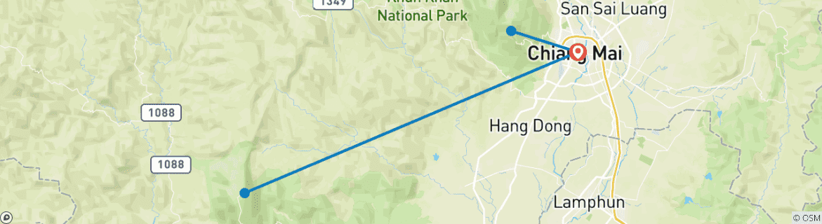 Image d'une carte montrant l'itinéraire du circuit
