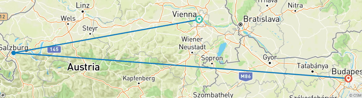 Image d'une carte montrant l'itinéraire du circuit