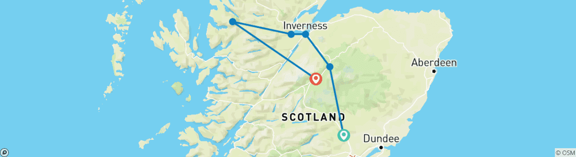 Image d'une carte montrant l'itinéraire du circuit