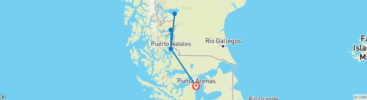 Image d'une carte montrant l'itinéraire du circuit