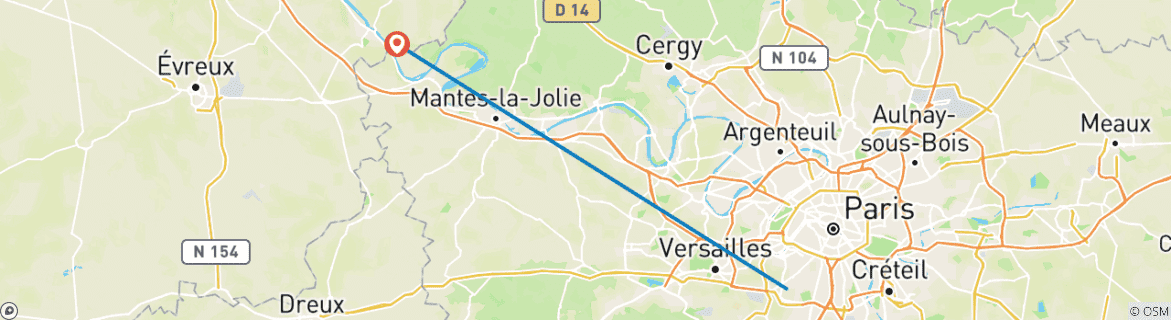 Image d'une carte montrant l'itinéraire du circuit