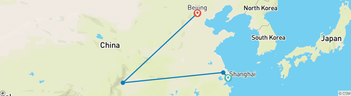 Image d'une carte montrant l'itinéraire du circuit
