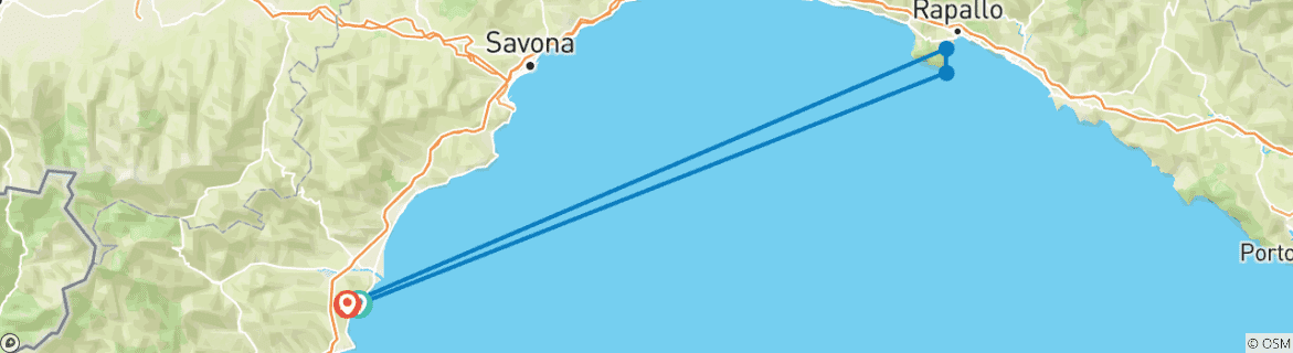 Carte du circuit Splendeur de la Riviera française et italienne