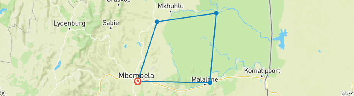 Image d'une carte montrant l'itinéraire du circuit