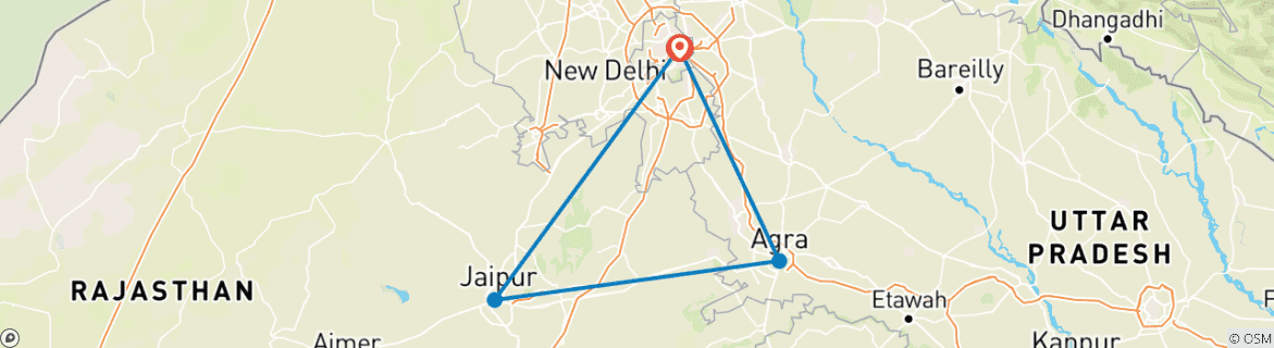 Karte mit der Reiseroute