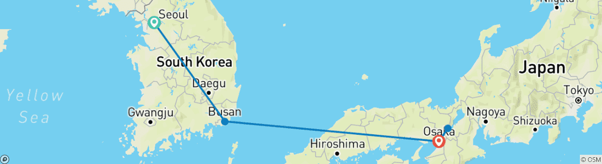 Image d'une carte montrant l'itinéraire du circuit