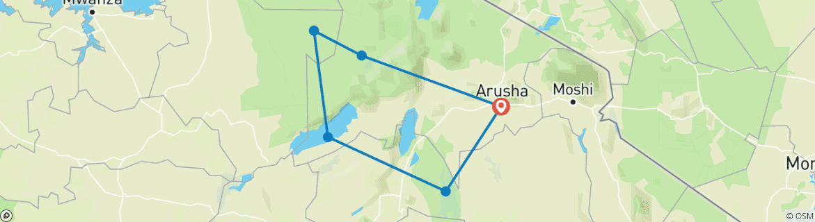 Image d'une carte montrant l'itinéraire du circuit