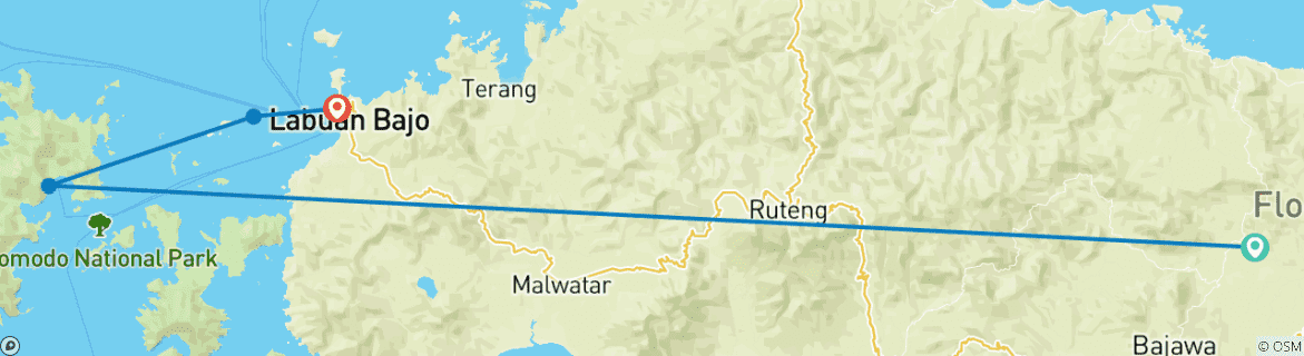 Image d'une carte montrant l'itinéraire du circuit